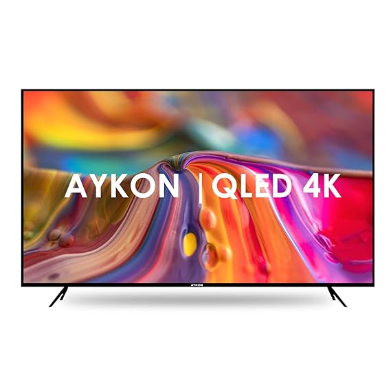 AYKON 139 cm (55 Inches) 4K QLED HD Smart LED TV (1 GB + 8 GB) with Voice Remote