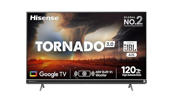 Hisense 139 cm (55 inches) Tornado 3.0 Series 4K Ultra HD Smart LED Google TV 55A7K (Black)